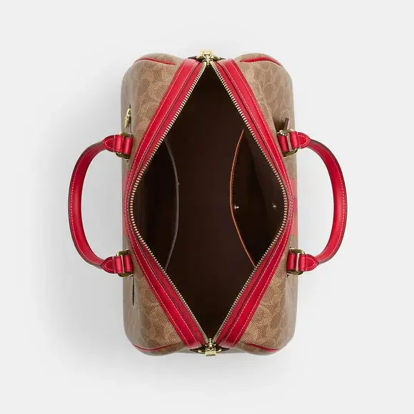 Rowan Large Satchel Bag In Signature Canvas With Stripe - Picture 7 of 7